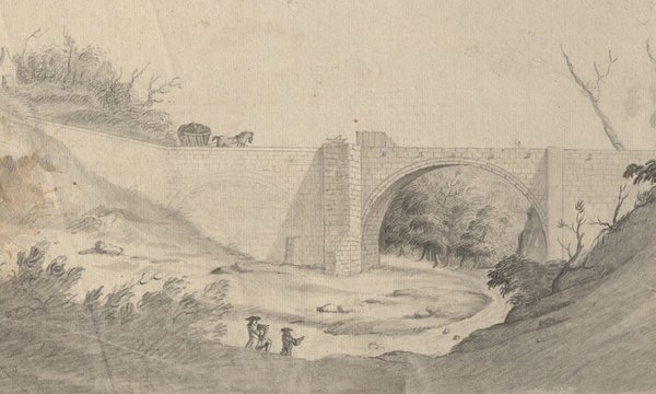 b&w drawing of railway