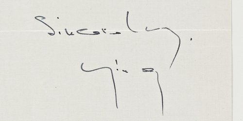 Ying Li’s signature on her farewell letter to Marcel Breuer. Marcel Breuer Papers.