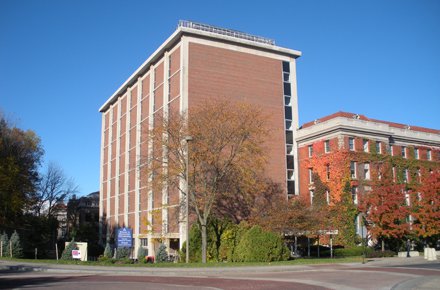 tall square building, Biological Research Building