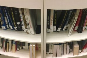 books on shelves