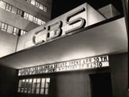 black and white of exterior of CBS building