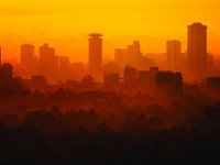 orange and red sepia tone skyline photo of Kenya