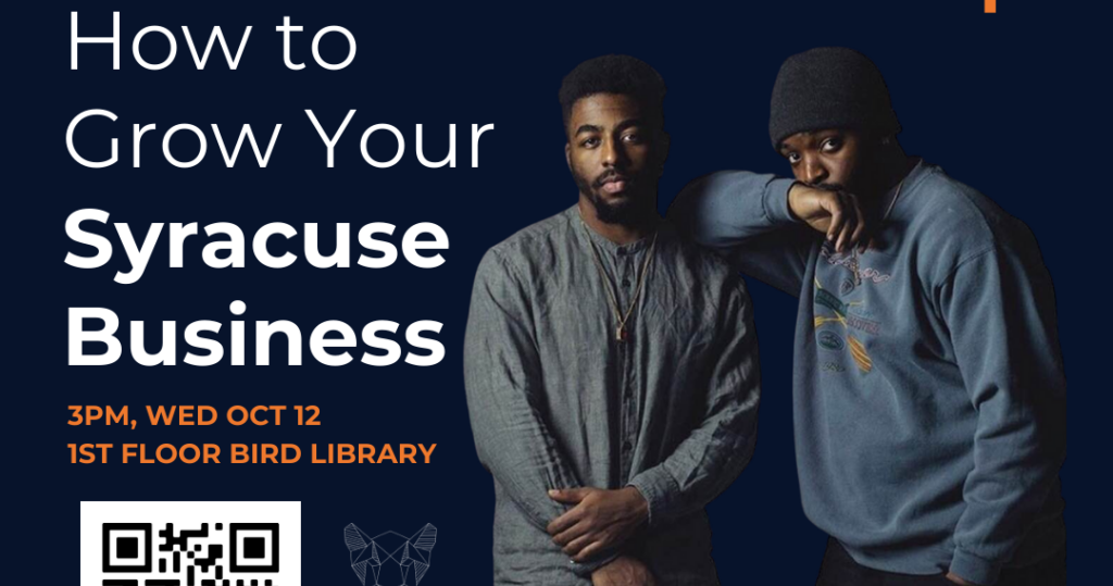 Conversation with Black Cub Productions and CLICK on how to Grow your Syracuse Business graphic poster