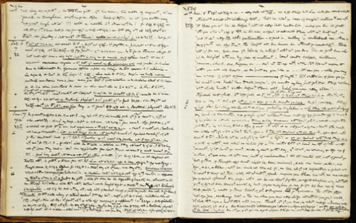 open spread of handwritten diary