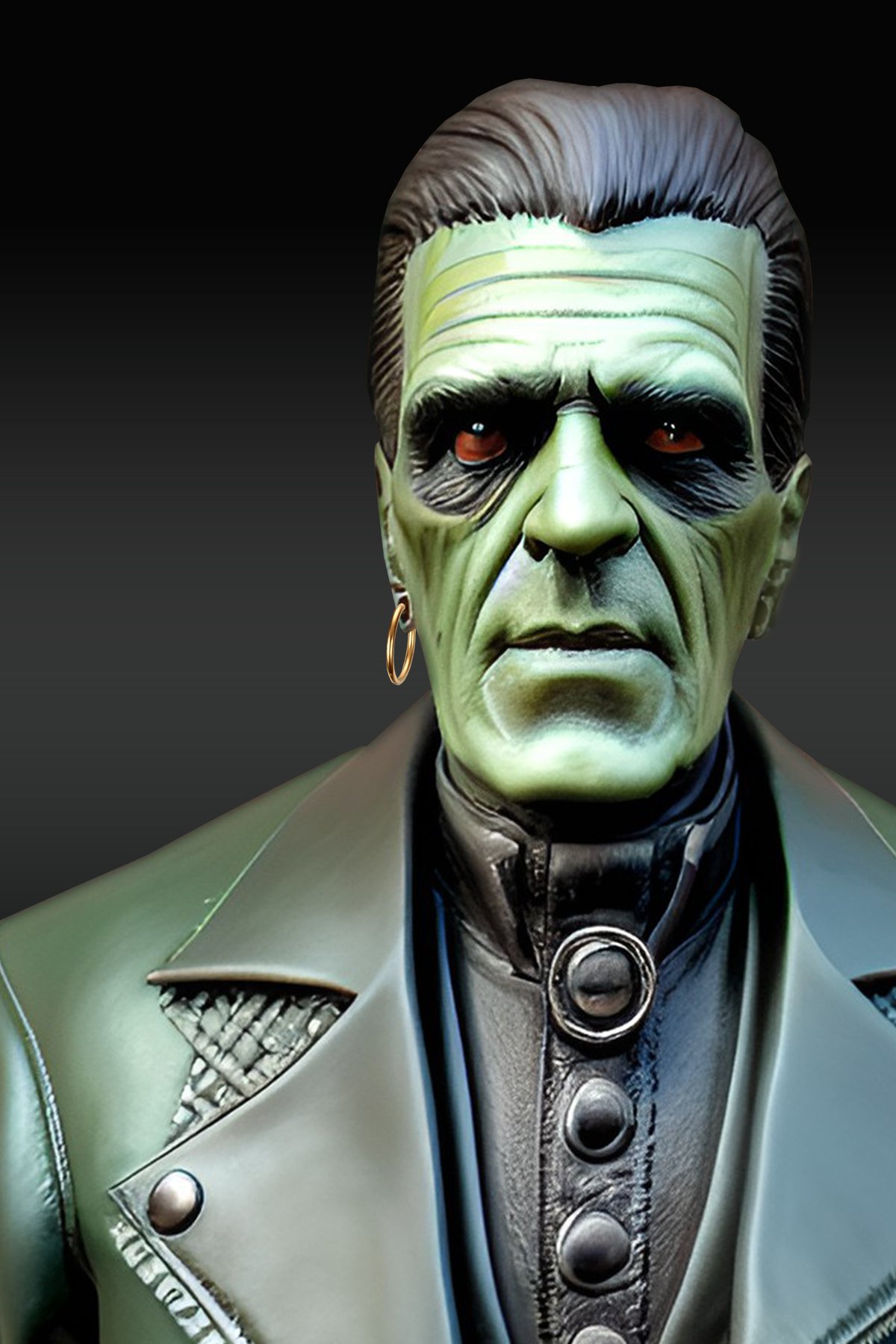 Frankenstein image in green