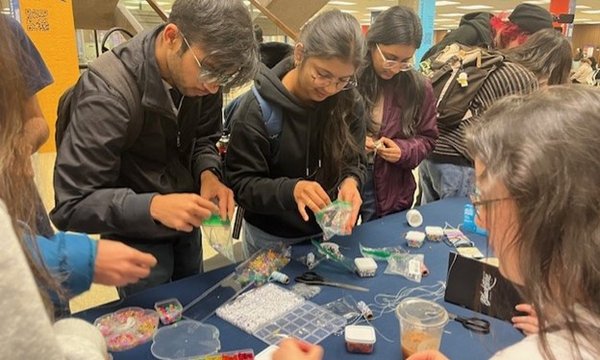 students participating in craft project at Bird