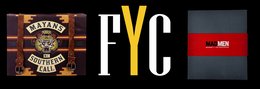 Mayans Southern Cali logo on left, FYC letters in center, MadMen logo on right