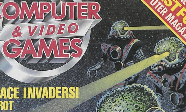 Image of detail of cover to Computer & Video Games Magazine, November 1981, with illustrations showing characters from Space Invaders.
