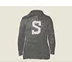 block letter S on sweater