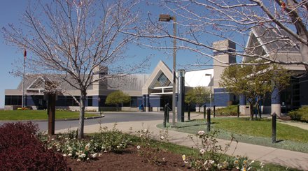 several attached buildings forming an arc shape