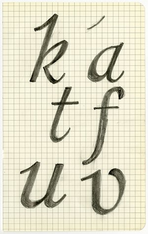 letters written on grid paper