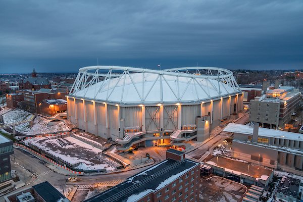 dome structure with white roof and metal around the roof