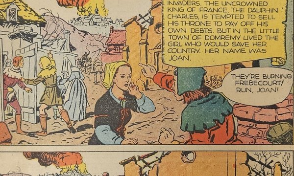 cartoon depicting Joan of Arc from Special Collections Research Center