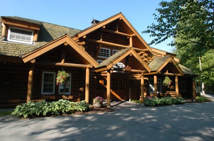Adirondack style wooden lodge