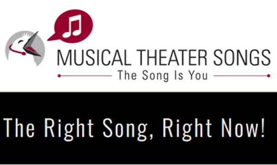 drawing of bird with music note and words Musical Theater Songs, The Right Song, Right Now!