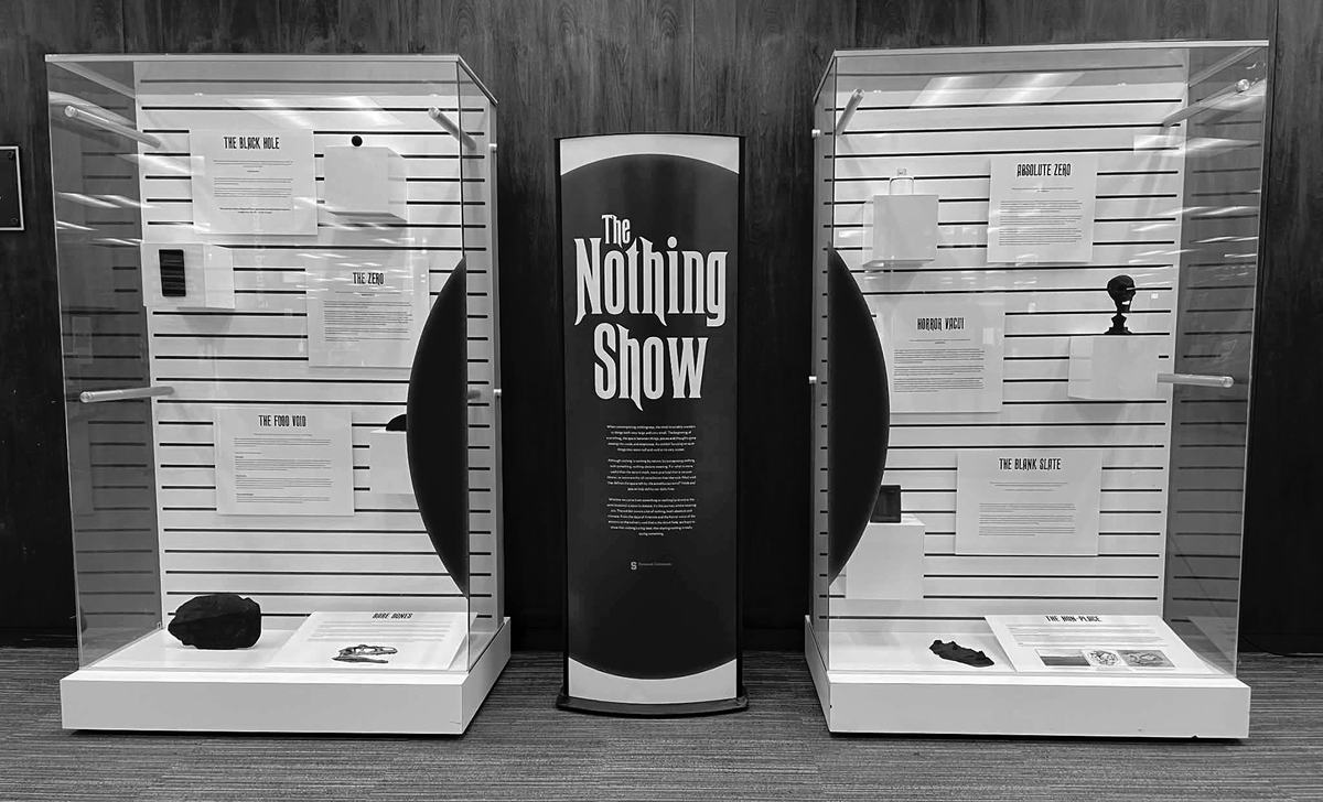 two display cases featuring 'nothing'
