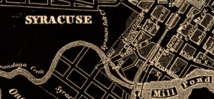 map of syracuse on black background