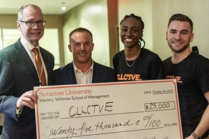 Orange Tank 2019 winner, CLLCTVE, which incubated in the LaunchPad while working with the Whitman EEE program. Founder Kelsey Davis ’19 ‘G20 is a grad of the M.S. EEE program. CLLCTVE is now in the Techstars Los Angeles accelerator program.