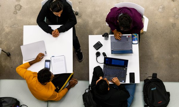 students working in Bird Library