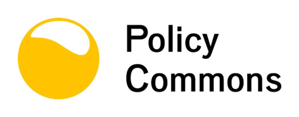 circle with bottom tw-thirds in yellow and words Policy Commons