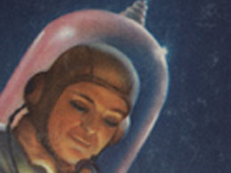 illustration of person wearing helmet and glass globe over head