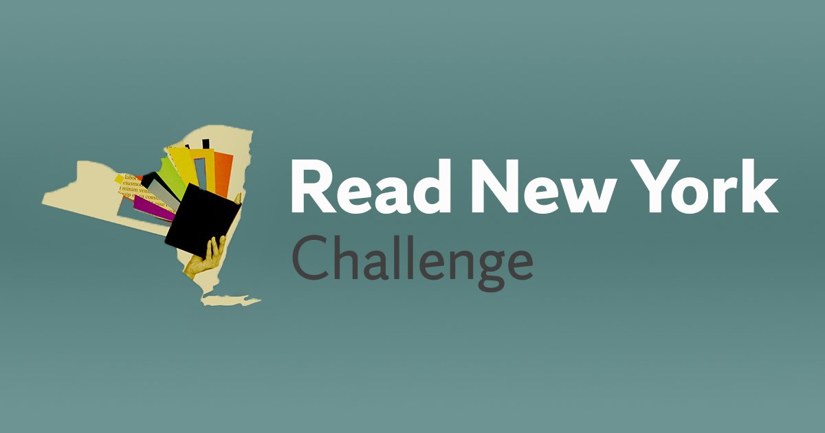 map of New York with words Read New York Challenge