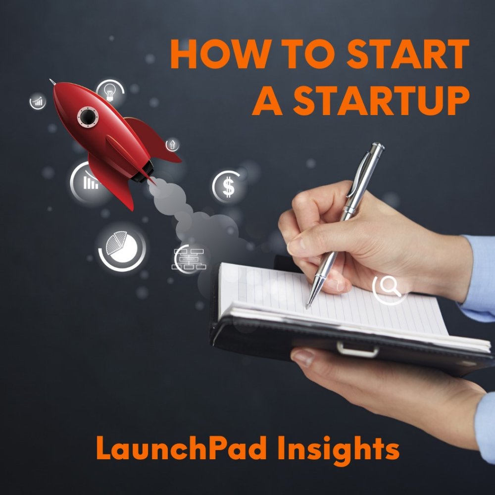 hand writing in notebook with rocket ship taking off next to it