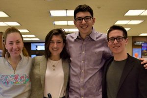 Alexandra Cianfarani (Whitman), Emma Rothman (Falk), Sam Hollander (Newhouse) and Matt Shumer (Whitman). All four are members of the Blackstone LaunchPad powered by Techstars at Syracuse University.