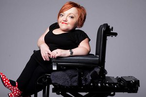 Stella Young in wheelchair, disability advocate and public speaker