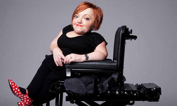 Stella Young in wheelchair, disability advocate and public speaker