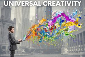 person shooting out colorful paint