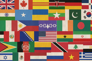 collage of flags