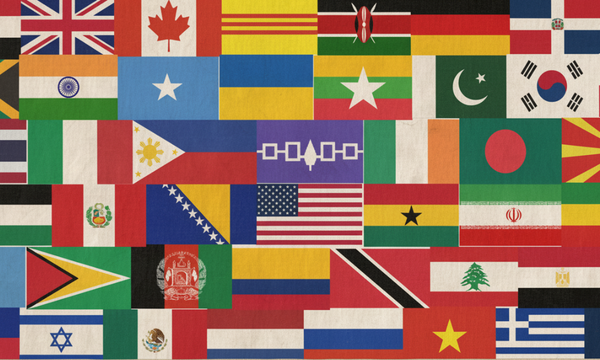 collage of flags