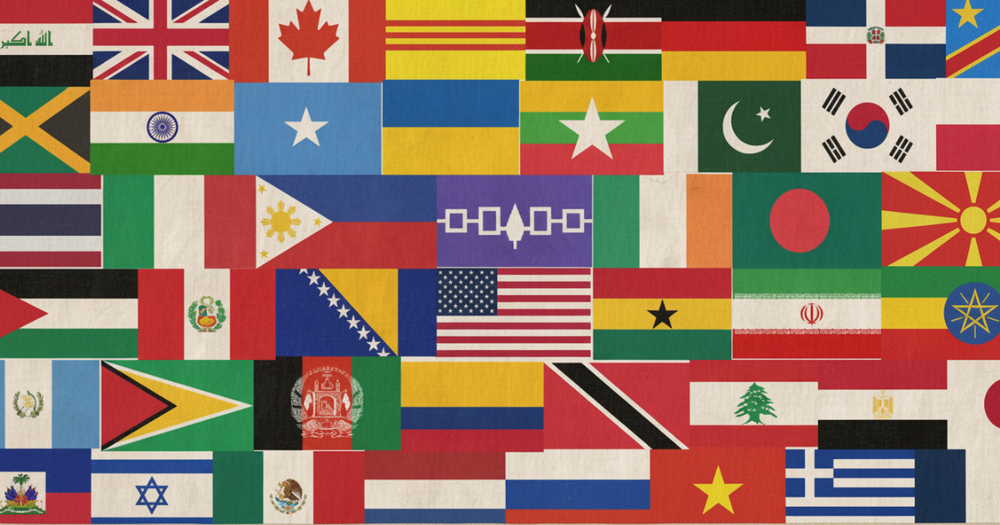 collage of flags
