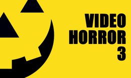 yellow background with black jack-o-lantern face and "Video Horror 3" on right