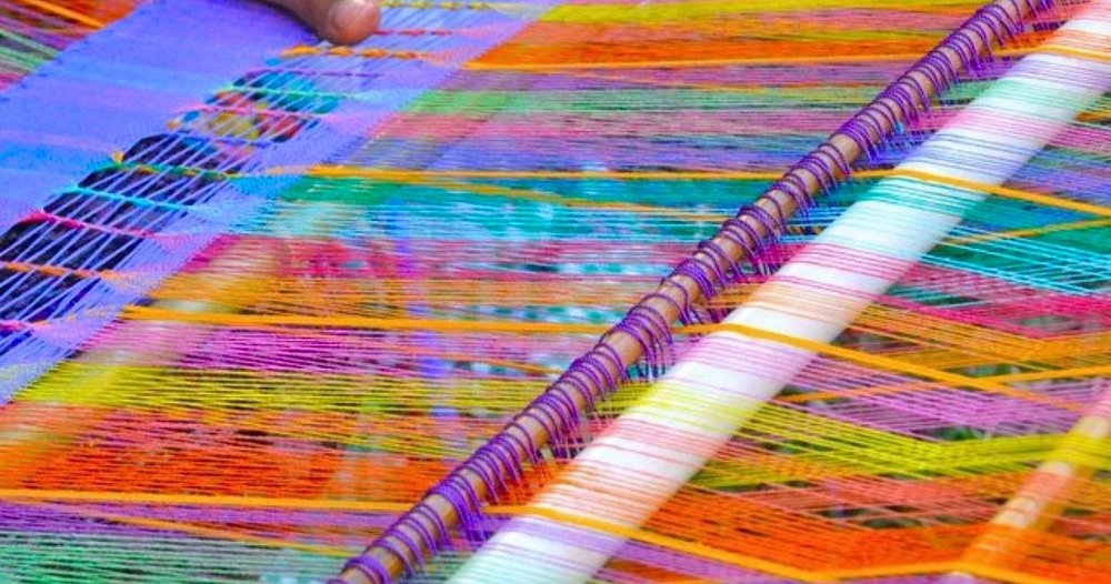 weaving on a loom